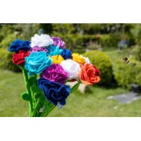 Filzblume türkis