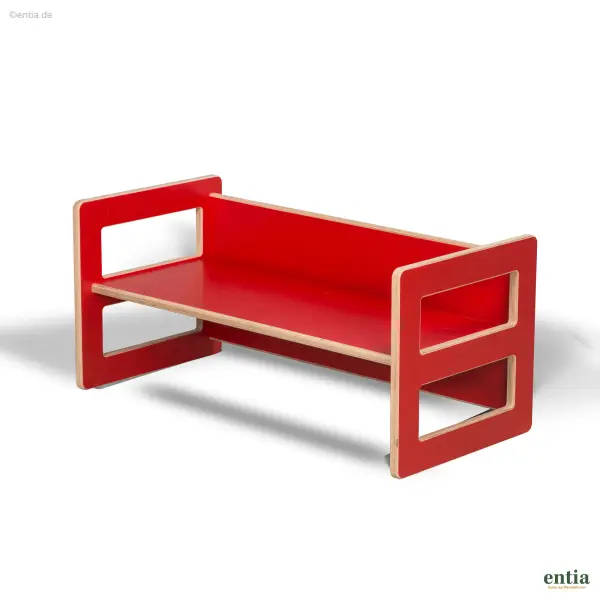 Mitwachsende Kindermöbel Wendebank Rot mit 3 Sitzhöhen