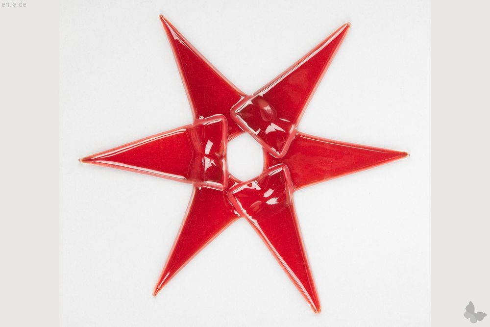 Weihnachtsdeko Stern groß aus rotem Glas 