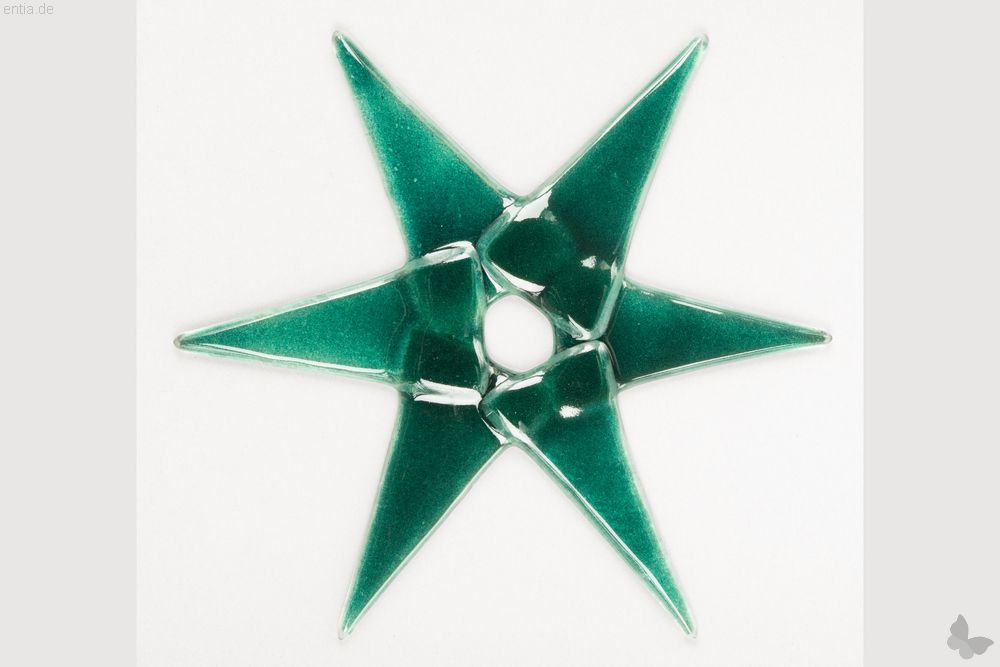 Weihnachtsdeko Stern groß aus grünem Glas 