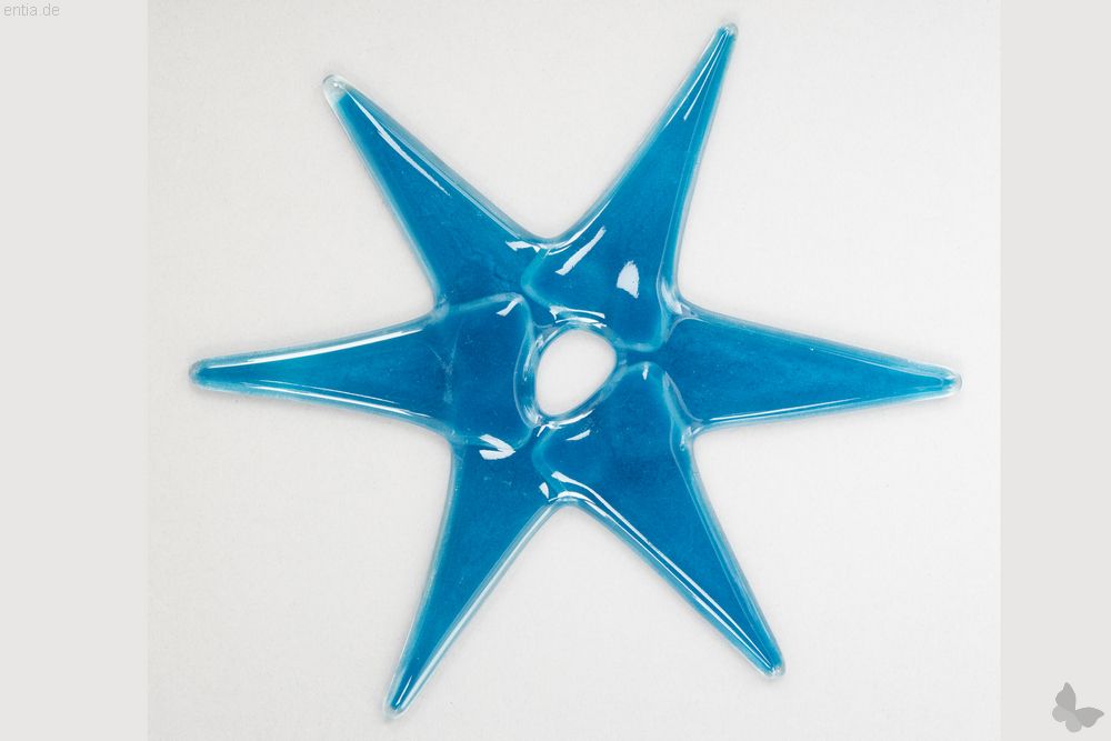 Weihnachtsdeko Stern groß aus hellblauem Glas 