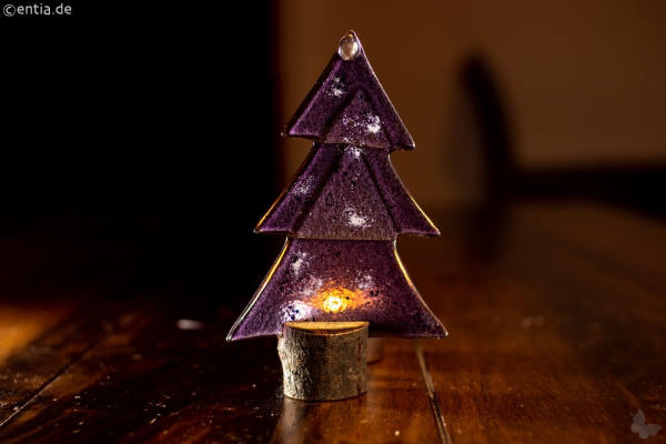 Weihnachtsdeko Nachhaltiges klein Manufakturen aus Glas aus | Stern sozialen lila