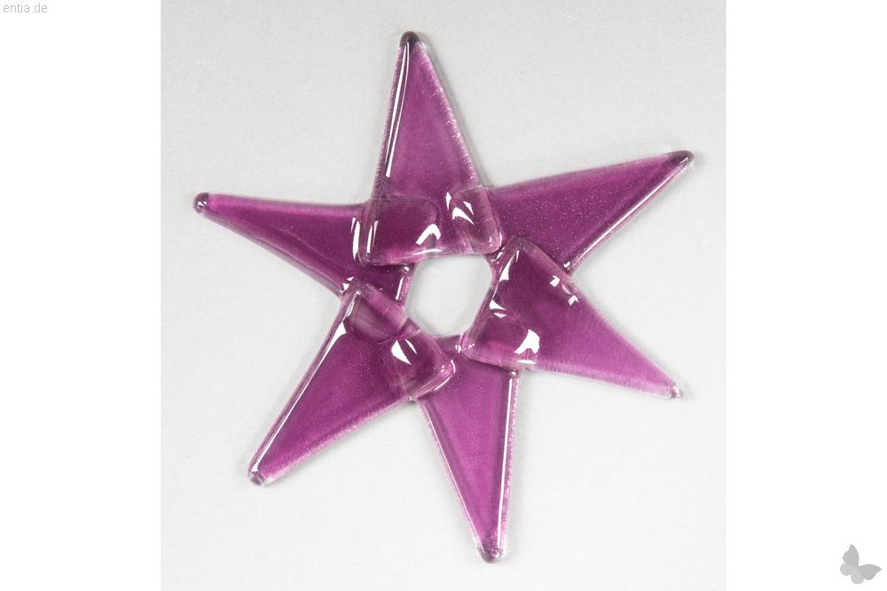| Stern Nachhaltiges rosa klein sozialen aus Manufakturen Glas Weihnachtsdeko aus